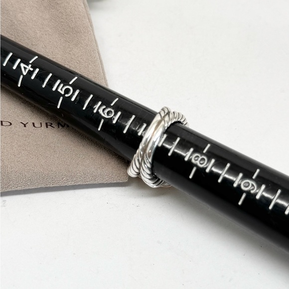 David Yurman 14mm Morganite Diamond Albion Ring .925 18K Rose Gold Sz 7 - Picture 10 of 10